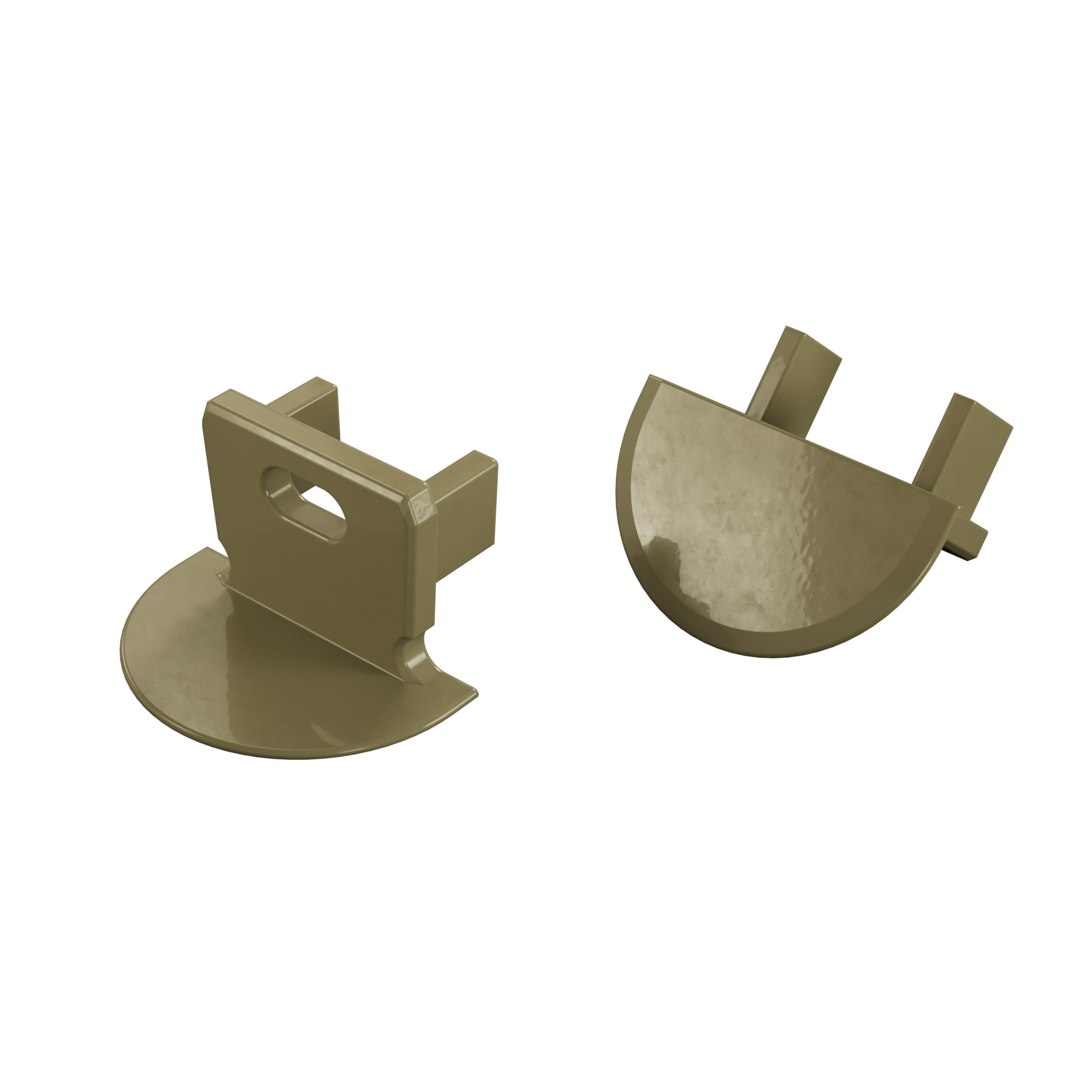 Endkappe Aluminium für LED Profil Lumines axin Reed Green lackiert mit Öffnung