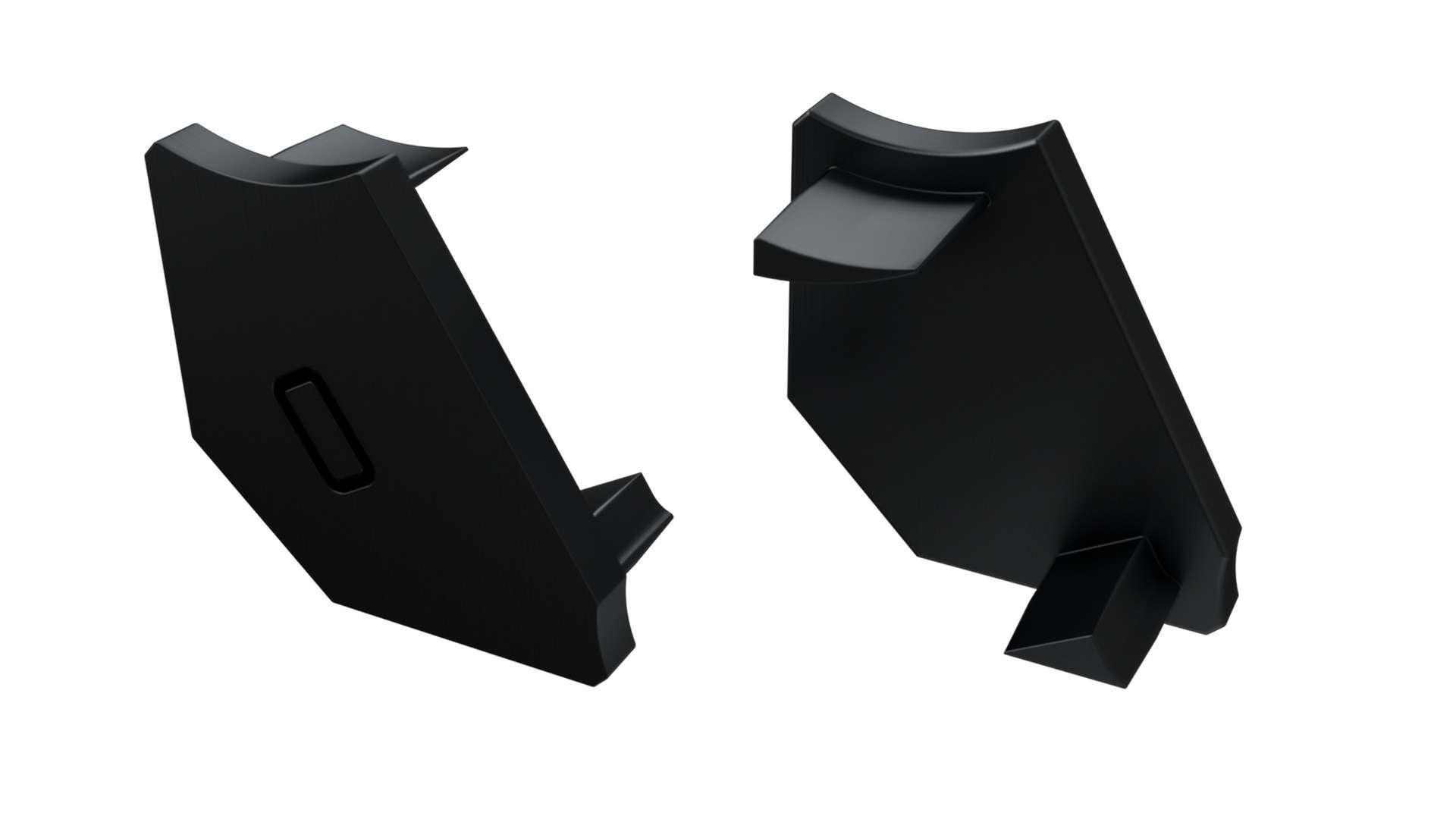 Endkappe für LED Profil LUMINES H 2in1 schwarz links