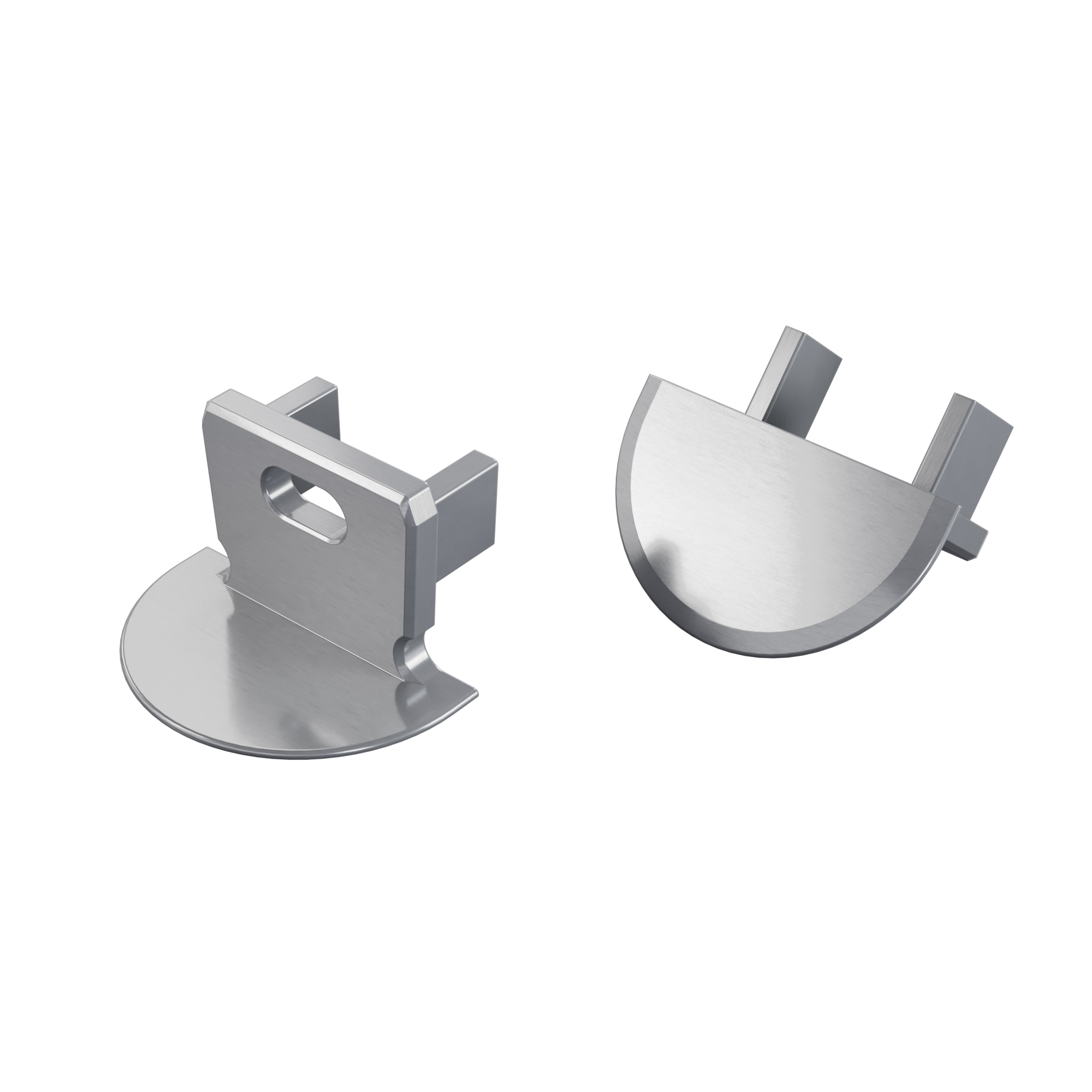 Endkappe Aluminium für LED Profil Lumines axin roh mit Öffnung