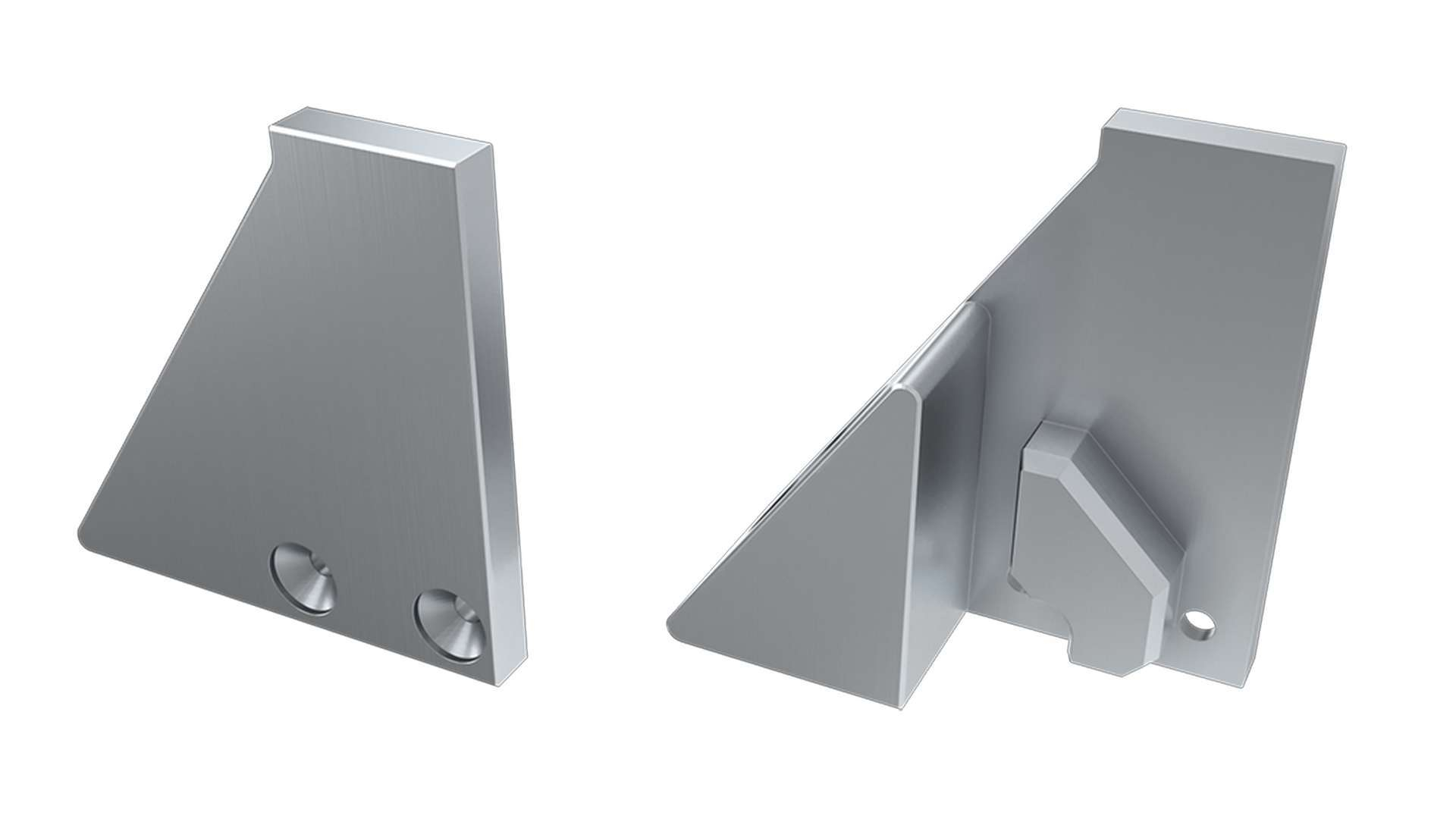 Endkappe Aluminium für LED Profil LUMINES I6 6mm silber recht mit Stütze