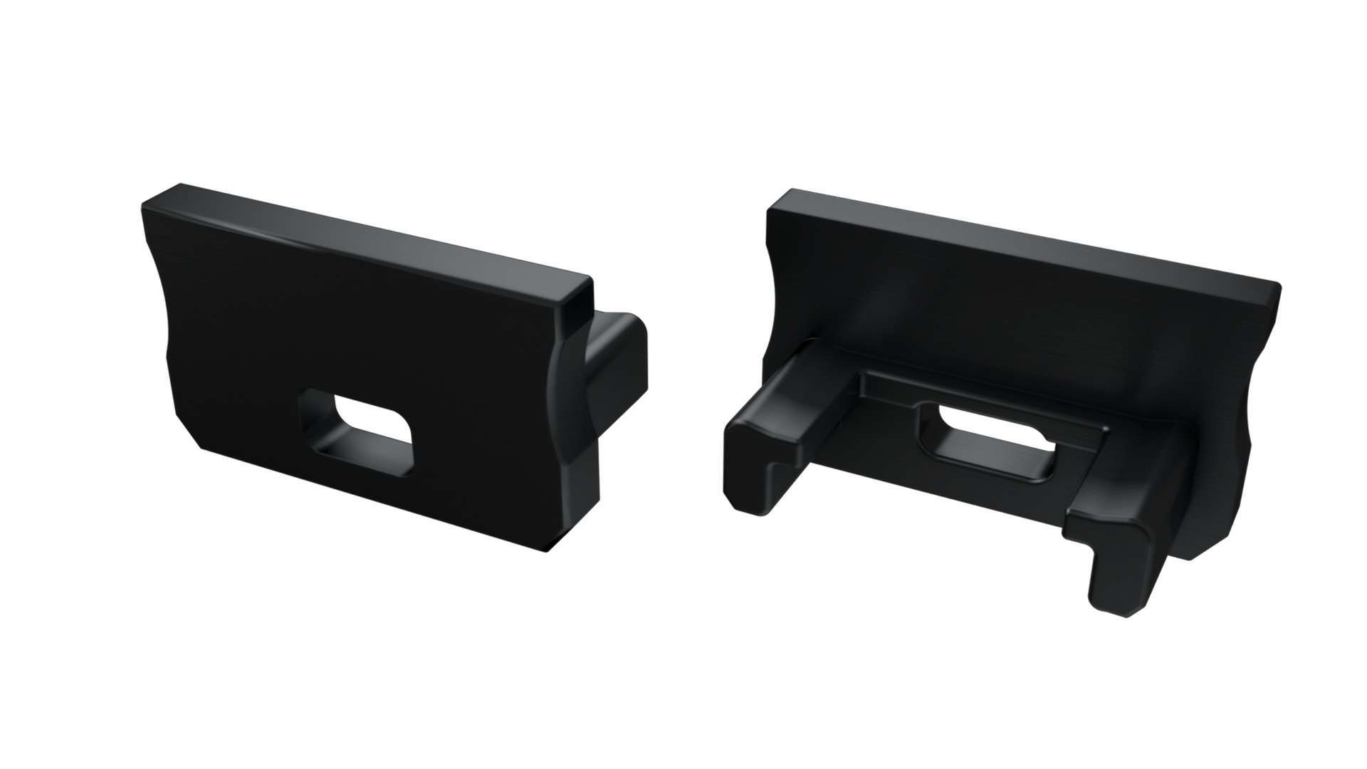 Endkappe Aluminium für LED Profil LUMINES A schwarz mit Öffnung