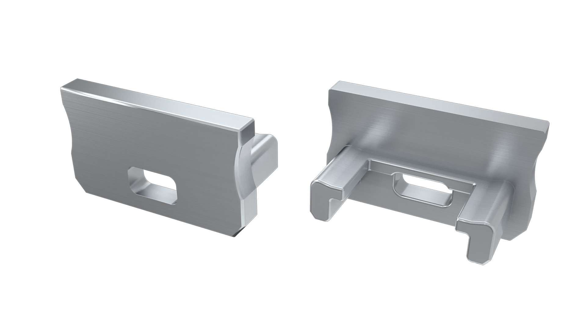 Endkappe Aluminium für LED Profil LUMINES A silber mit Öffnung