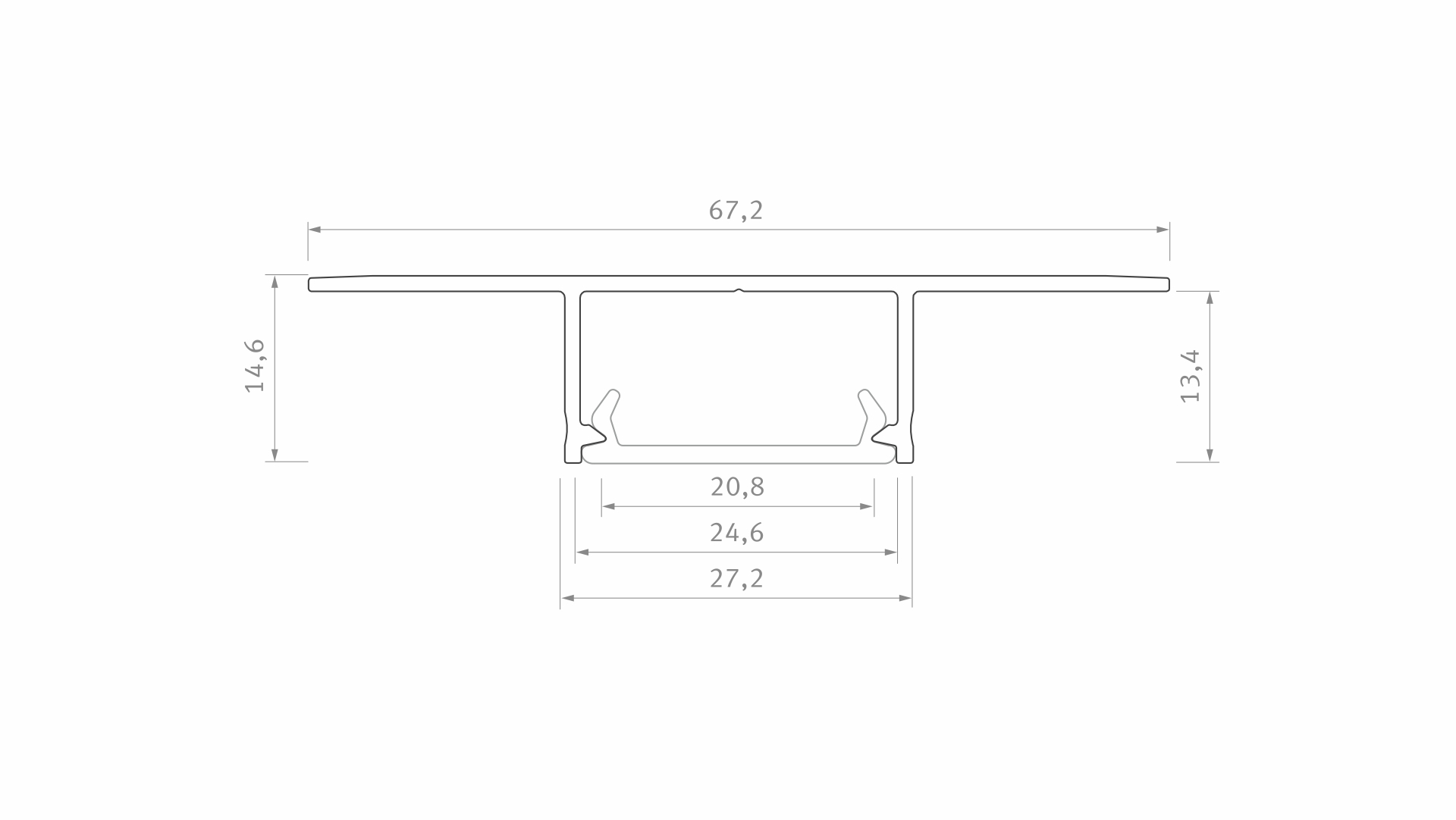 Lumines Profil Typ Plato Weiß, lackiert, 2,02 m