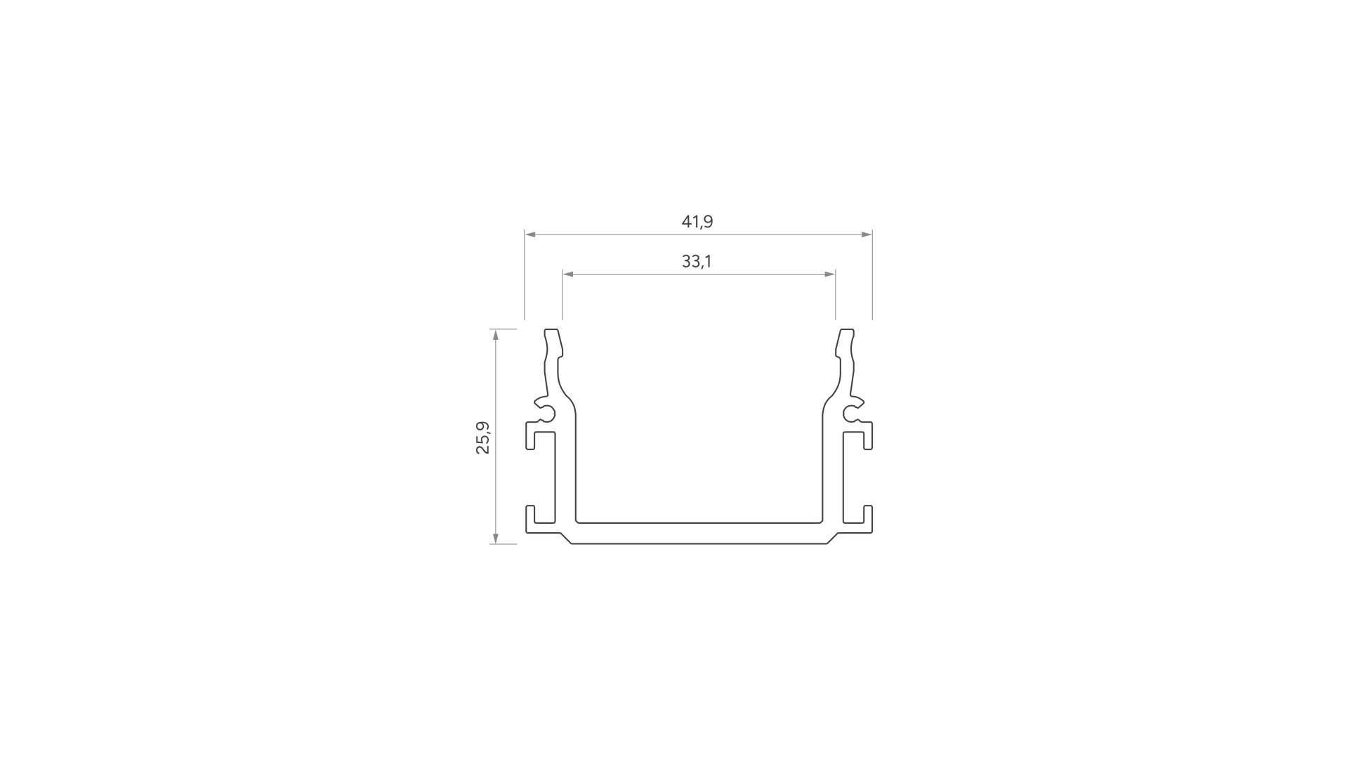 Lumines Profil Typ Strada M1 Silber, eloxiert, 3 m