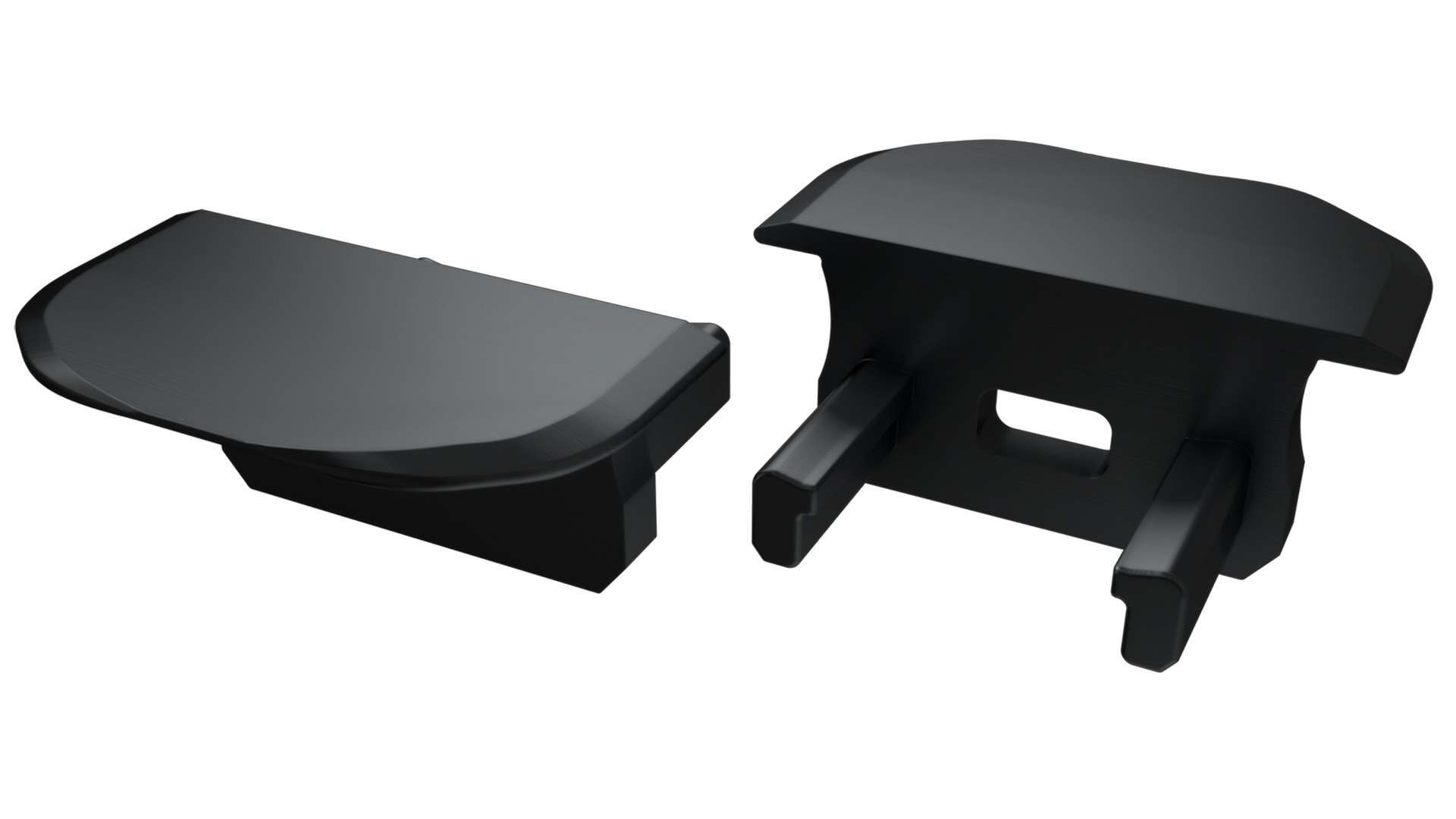 Rundendkappe Aluminium LUMINES B schwarz mit Öffnung