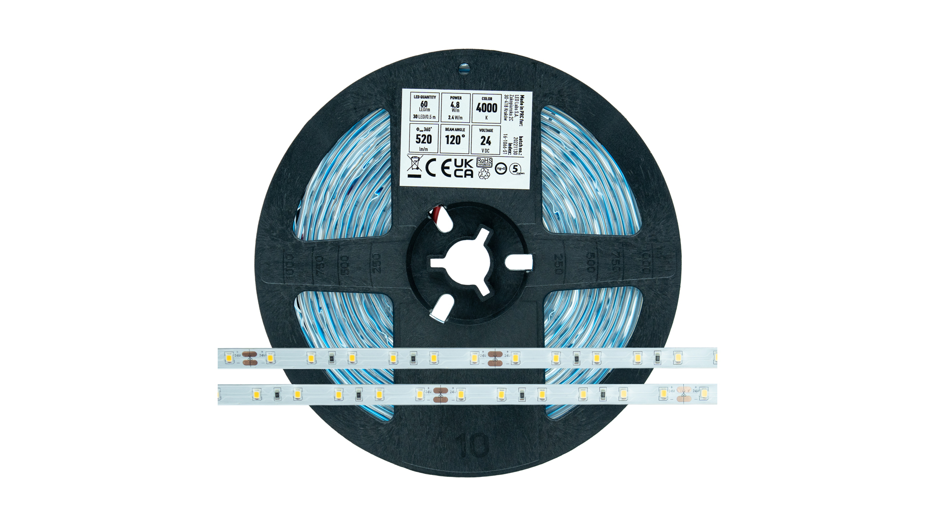 LED-Streifen STD 24 V 300 LED 2835 SMD 4,8 W 4000 K IP65HS