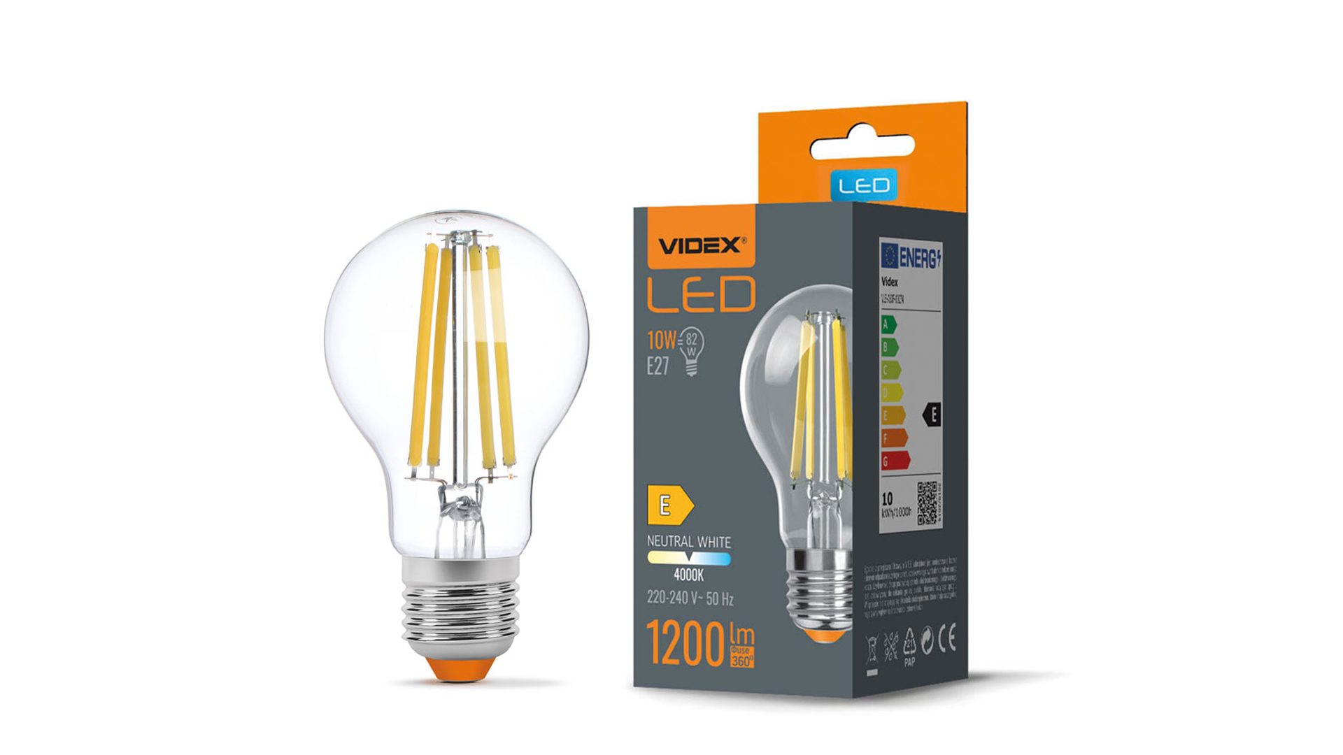 LED-Quelle E27 10W A60 Filament Neutral weiß