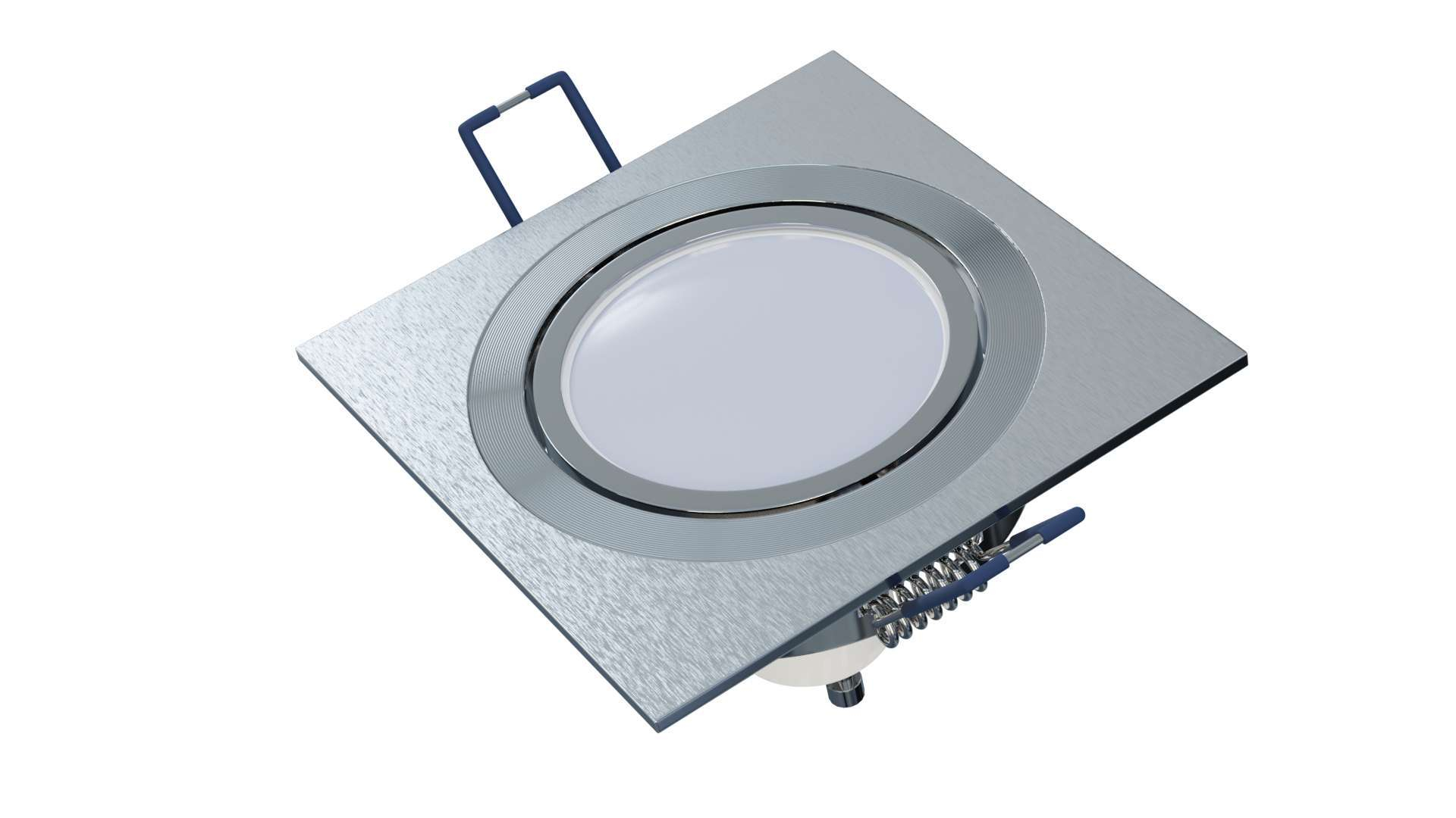 Deckenleuchte GABI quadratisch, verstellbar, gebürstet silber