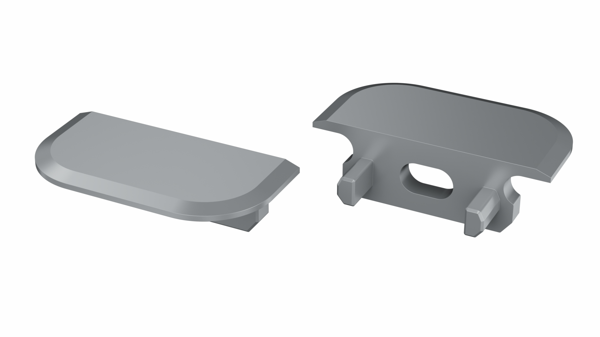 Endkappe Aluminium für LED Profil LUMINES Z silber mit Öffnung