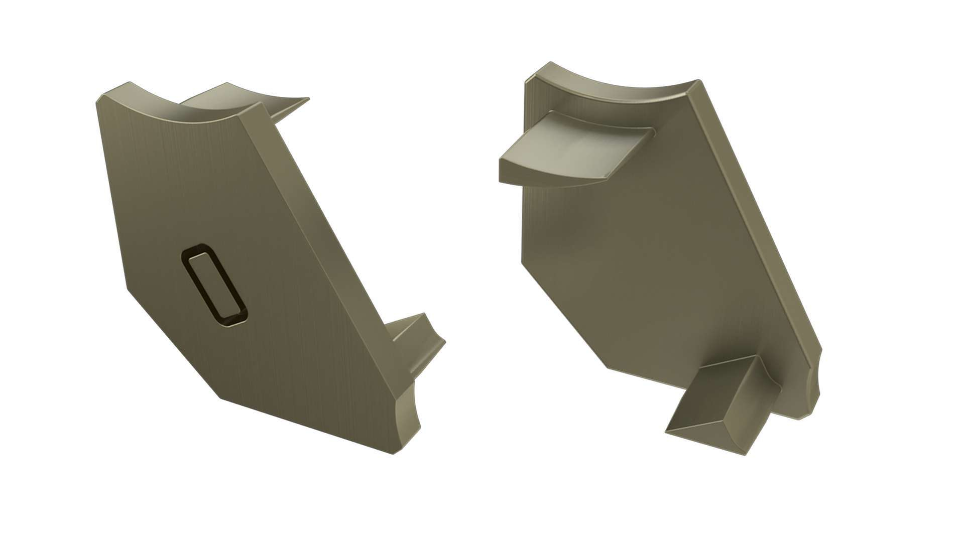 Endkappe für LED Profil LUMINES H 2in1 inox links