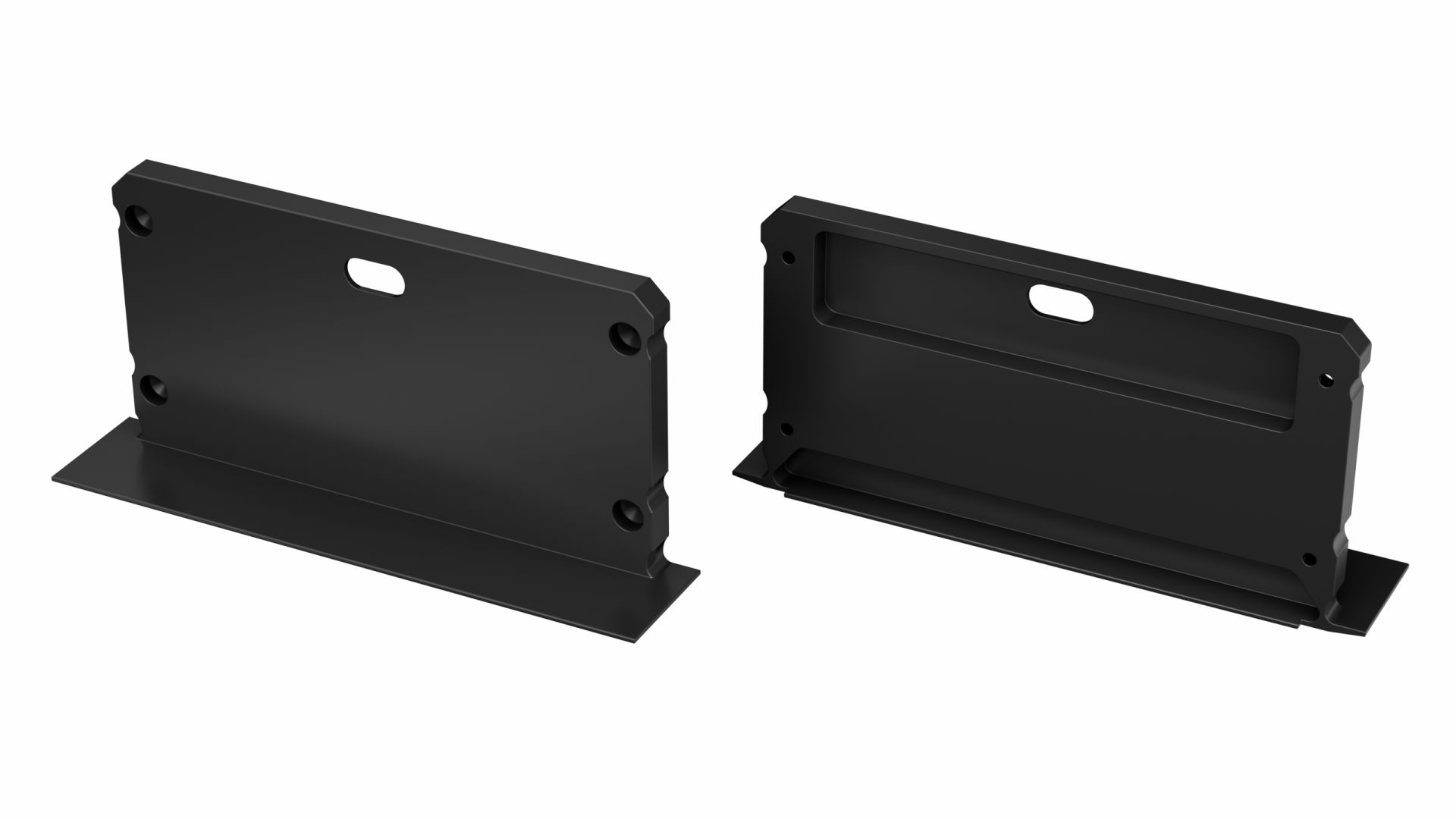 Endkappe Aluminium für LED Profil LUMINES inLARGO Schwarz, lackiert mit Öffnung