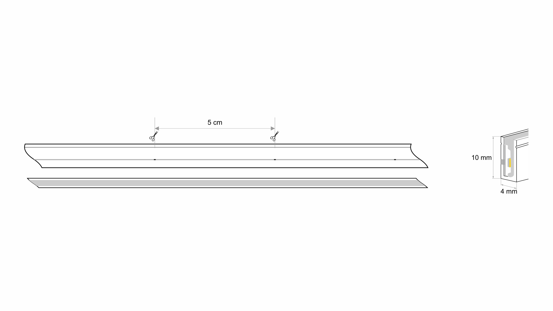 LED Neon Flex 3Y 4x10 140 LED/m 12W/m 24V Blau