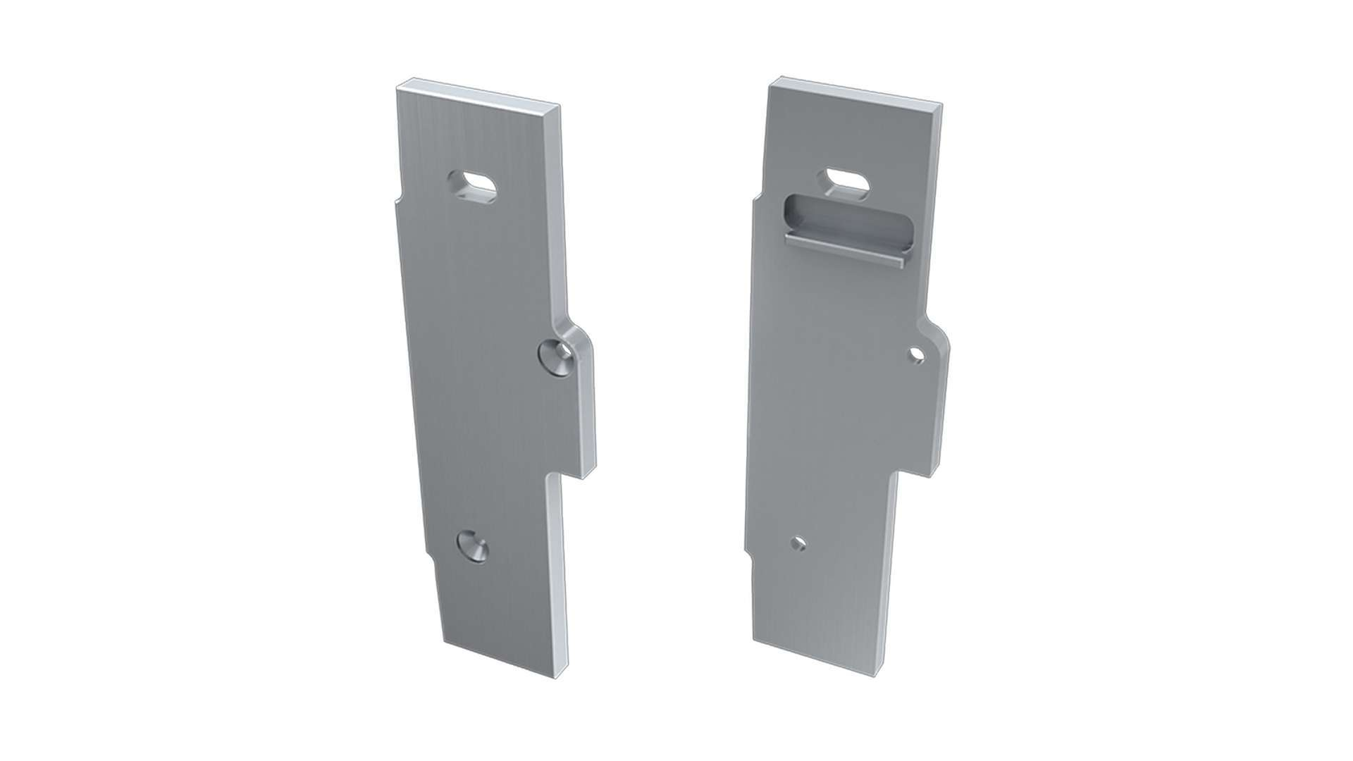 Endkappe Aluminium für LED Profil LUMINES TIANO silber links geradeaus mit Öffnung