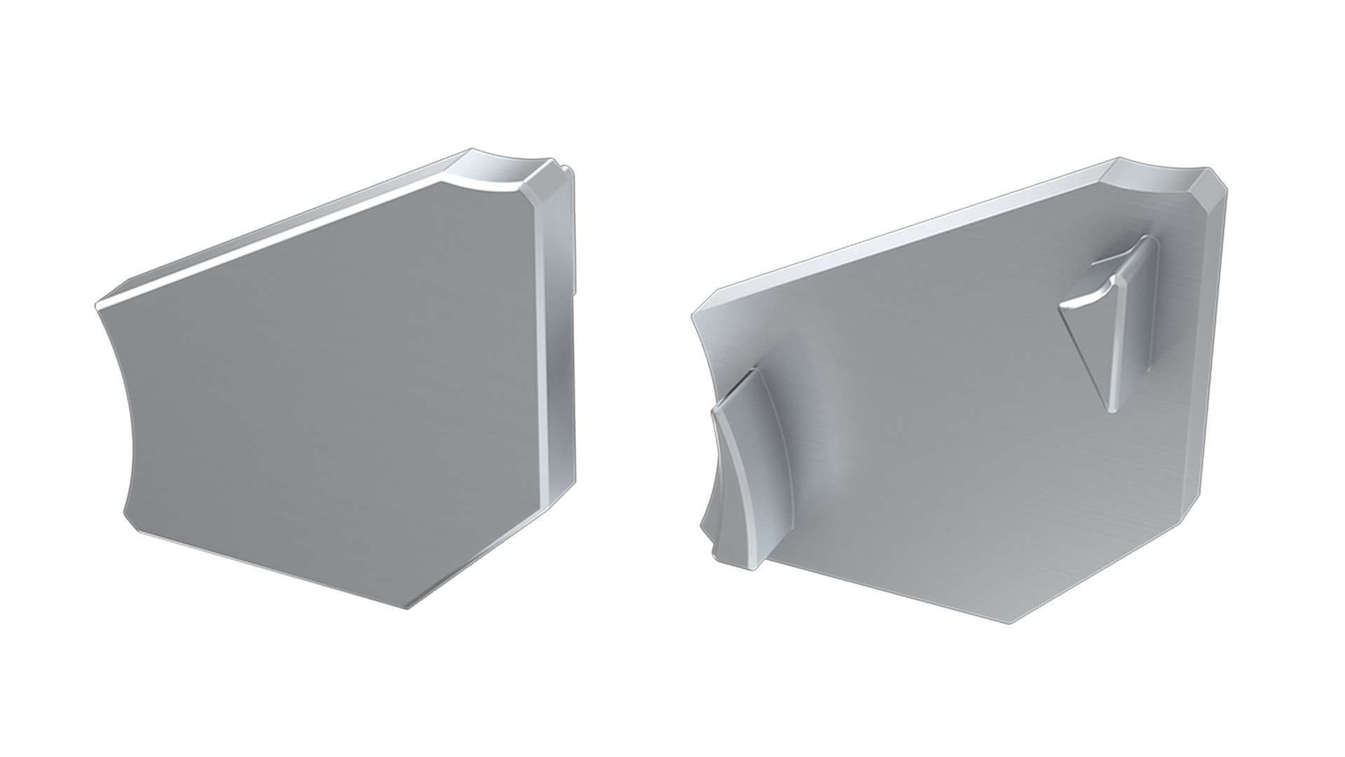 Endkappe Aluminium für LED Profil LUMINES H silber links