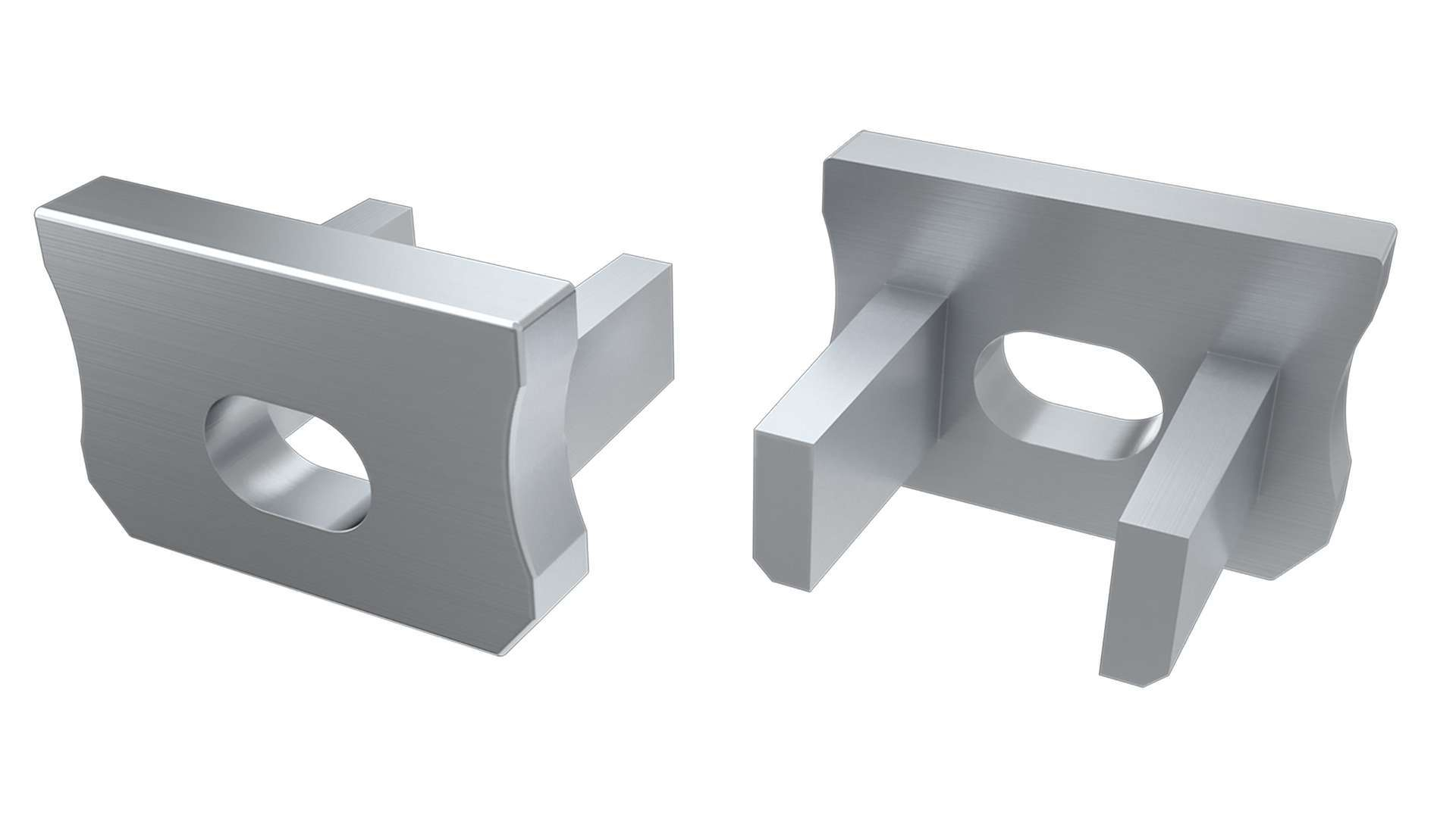 Endkappe Aluminium für LED Profil LUMINES X silber mit Öffnung