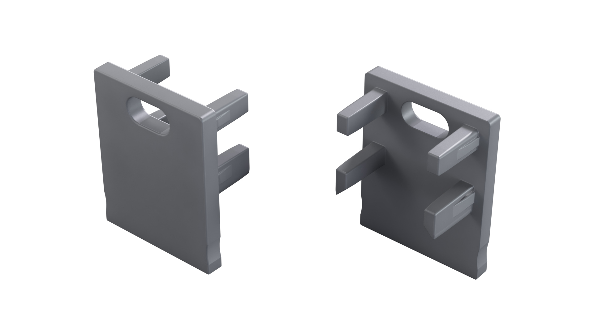 Endkappe für LED Profil LUMINES Bruno silber lackiert mit Öffnung