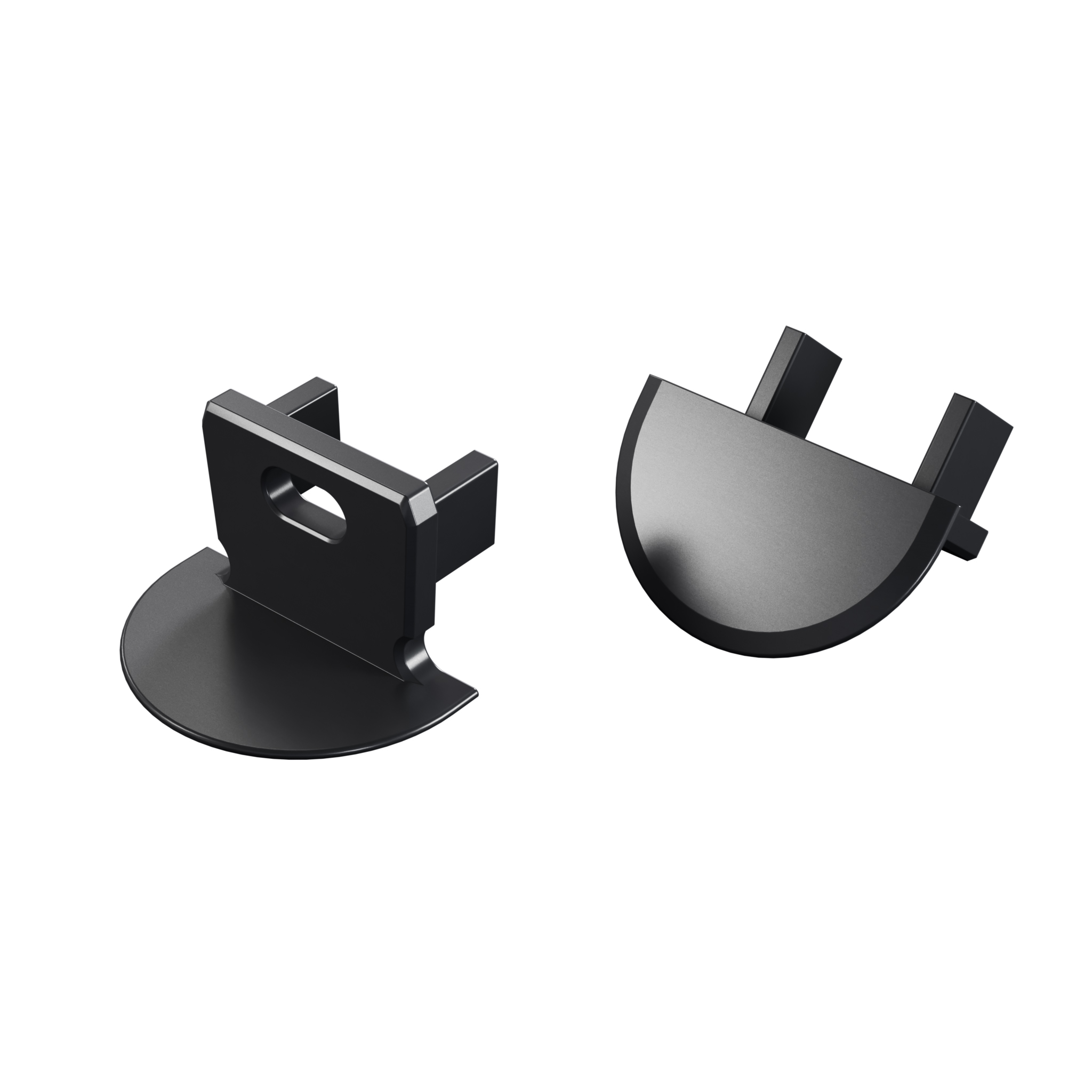 Endkappe Aluminium für LED Profil Lumines axin schwarz eloxiert mit Öffnung