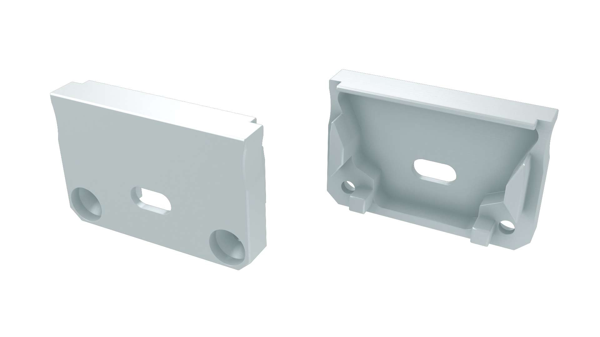 Endkappe Aluminium für LED Profil LUMINES SILEDA weiß mit Öffnung