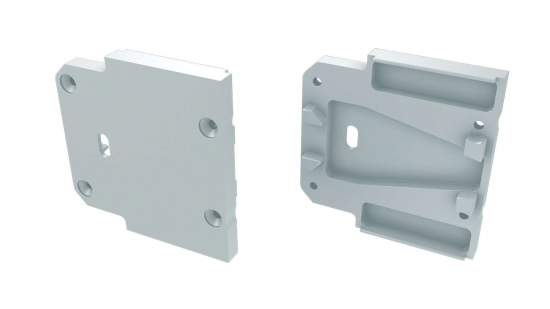 Endkappe Aluminium für LED Profil LUMINES DOPIO weiß mit Öffnung
