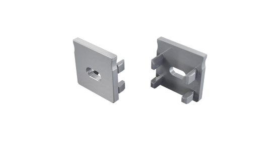 Aluminium-Endkappe LUMINES FLEXA silber mit Loch