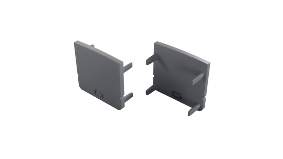 Endkappe für LED Profil LUMINES RAI 2in1 silber lackiert