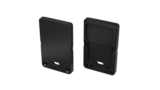 Endkappe Aluminium für LED Profil Lumines DILEDA+Tall schwarz lackiert mit Öffnung