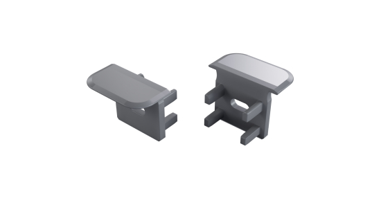 Kunststoff-Endkappe LUMINES inFLEXA grau mit Loch