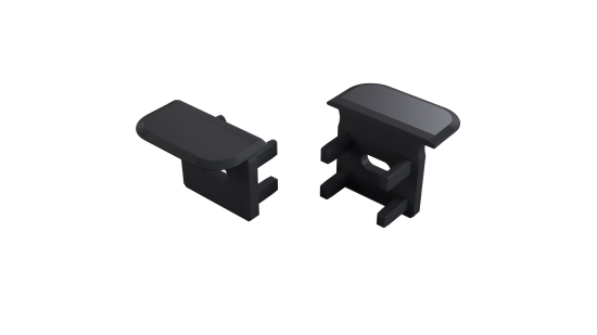 Kunststoff-Endkappe LUMINES inFLEXA schwarz mit Loch