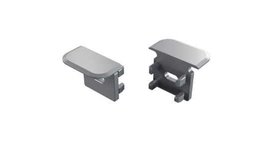 Aluminium-Endkappe LUMINES inFLEXA silber mit Loch