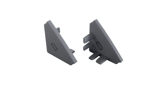 Endkappe für LED Profil LUMINES AGO 2in1 grau