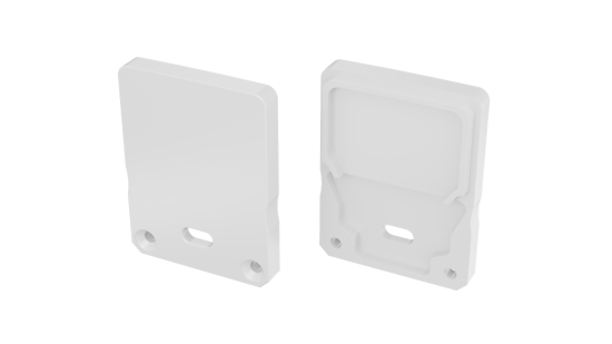 Endkappe Aluminium für LED Profil Lumines SILEDA+Tall weiß lackiert mit Öffnung