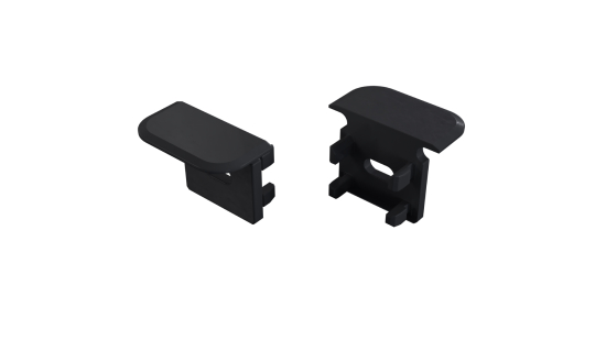 Aluminium-Endkappe LUMINES inFLEXA schwarz mit Loch