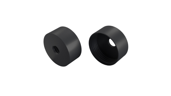 LUMINES SFERO ALU Endkappe MS1 schwarz eloxiert mit Loch