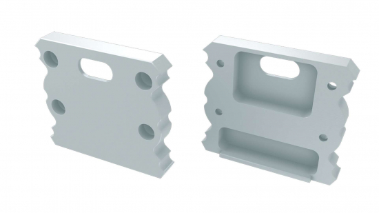 Endkappe Aluminium für LED Profil LUMINES TALIA weiß mit Öffnung