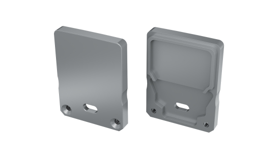 Endkappe Aluminium für LED Profil Lumines SILEDA+Tall silber eloxiert mit Öffnung