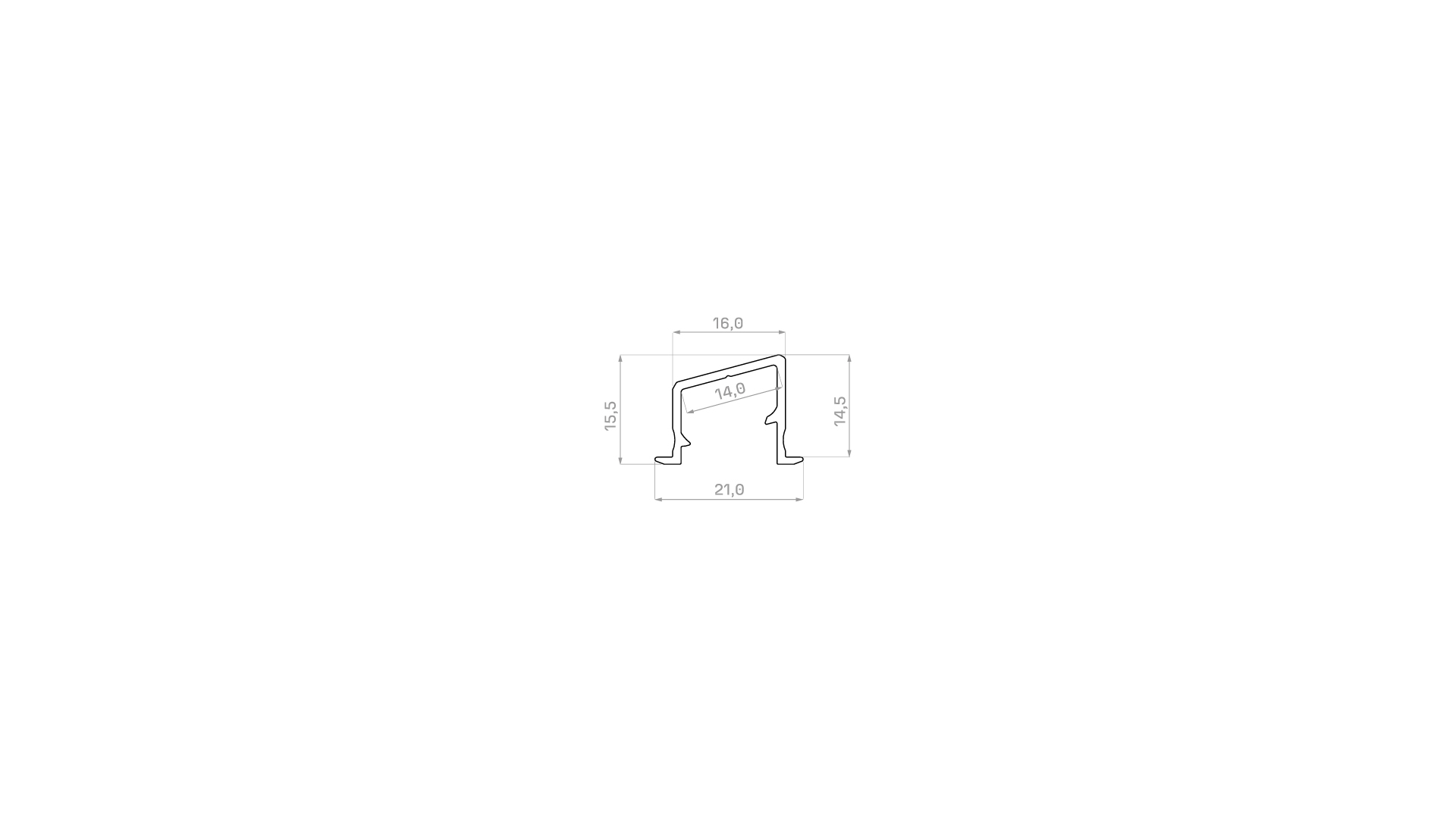 Lumines Profil Typ V Silber, eloxiert, 3 m