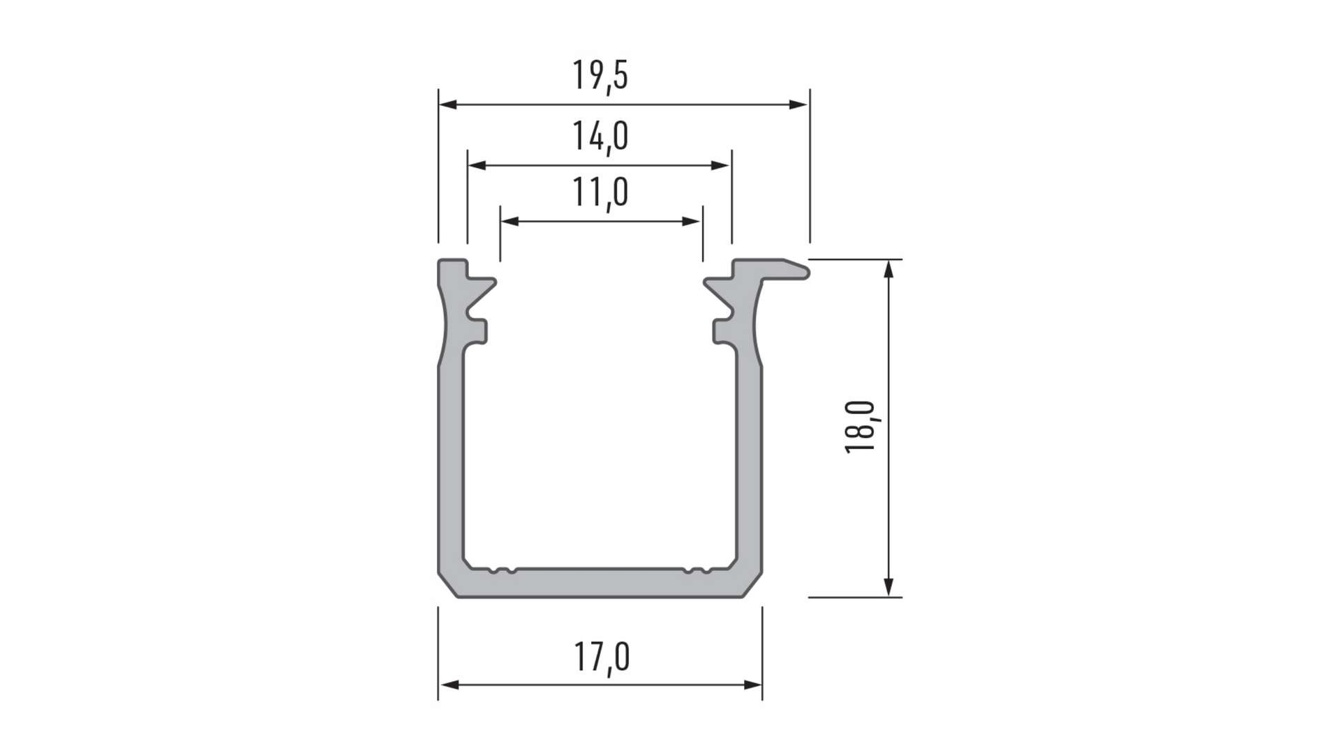 Lumines Profil Typ J Inox, eloxiert, 2,02 m