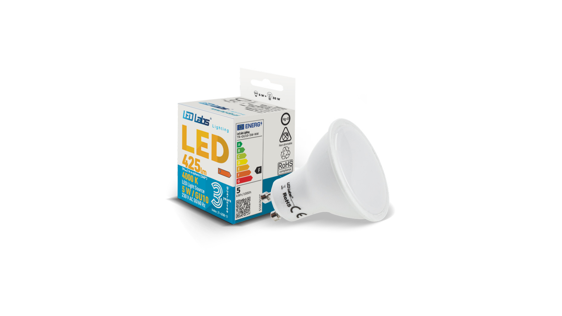 LED-Quelle 5W GU10 Warm weiß