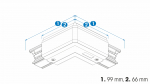 L-Winkelverbinder für 3-Phasen-Stromschiene XTS34-2 LINKS, Schwarz
