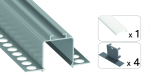 Set TEKKNI ODIS silber, Abdeckung gefrostet 3 m