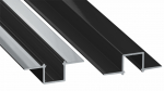 Lumines Profil Typ GAUDI Schwarz, lackiert, ohne Perforation 2,02 m