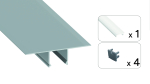 Set TEKKNI SKAVE silber, Abdeckung gefrostet 2,02 m
