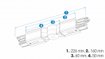 Verstellbarer Verbinder für 3-Phasen-Stromschiene XTS24-1, Grau