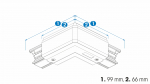 L-Winkelverbinder für 3-Phasen-Stromschiene XTS35-1 RECHTS, Grau