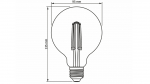 LED-Quelle E27 7W G95 Filament  DIM Amber WW